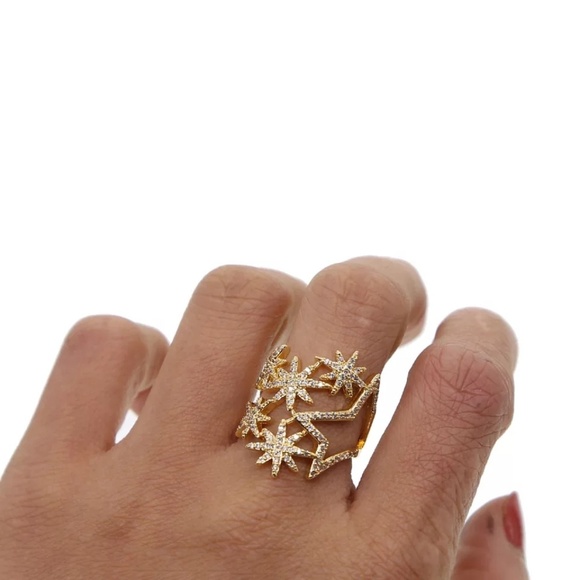 💎NEW💎 GOLD PLATED STARBURST RING - Picture 3 of 7